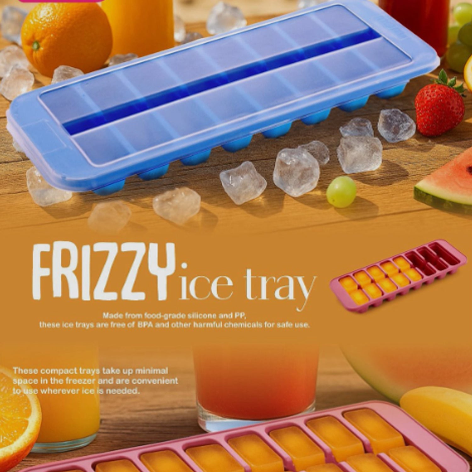 Supermom Frizzy Ice Tray with 2-in-1 Compartment for Ice Cubes and Storage Box (1 Pc) Supermom Frizzy Ice Tray with 2-in-1 Compartment for Ice Cubes and Storage Box (1 Pc)